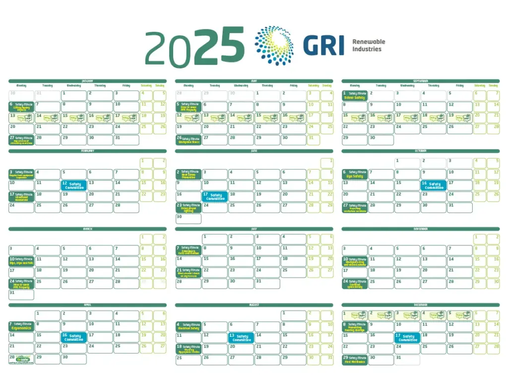 Calendario - memoria de sostenibilidad - GRI